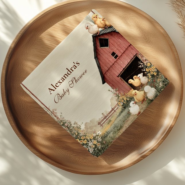 Serviette En Papier Baby shower rustique Barnyard Ducklings (Créateur téléchargé)