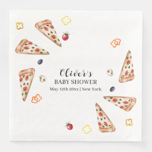 Serviette En Papier Baby shower Rustique moderne Italien Slice Pizza