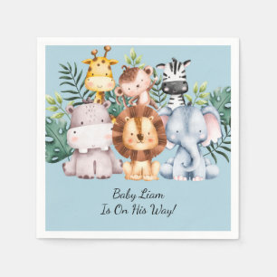 SERVIETTE EN PAPIER BABY SHOWER SAFARI