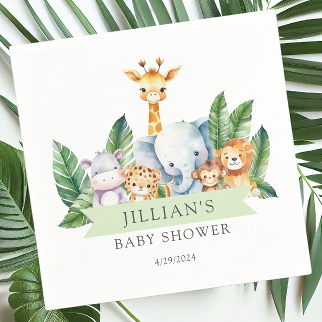 Serviette En Papier Baby shower Safari Adventure (Créateur téléchargé)
