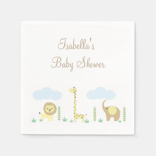 Serviette En Papier Baby shower Safari serviettes
