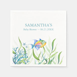 Serviette En Papier Baby shower serviettes Poissons tropicaux