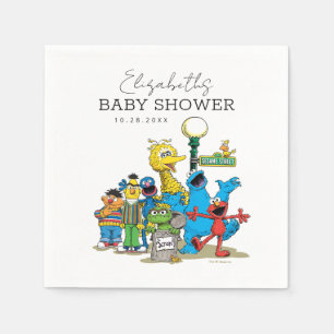 Serviette En Papier Baby shower Sesame Street Pals