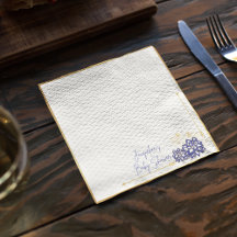 Baby shower snowman thème violet Napkins