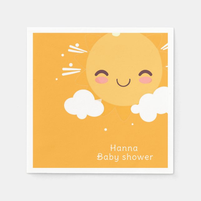 Serviette En Papier Baby shower solaire (Devant)
