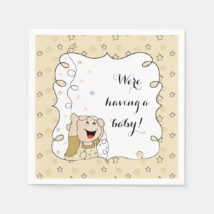 Serviette En Papier Baby shower Standard Cocktail Napkin Gold/Bk Baby