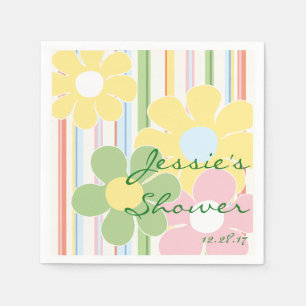 Serviette En Papier Baby shower Standard Napkins Pique-nique Floral/Gr
