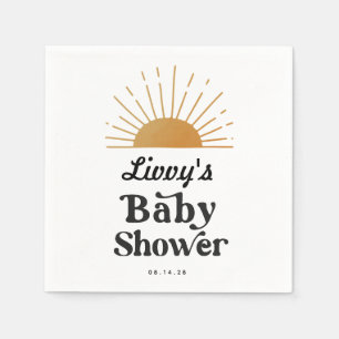 Serviette En Papier Baby shower Sunshine rétro