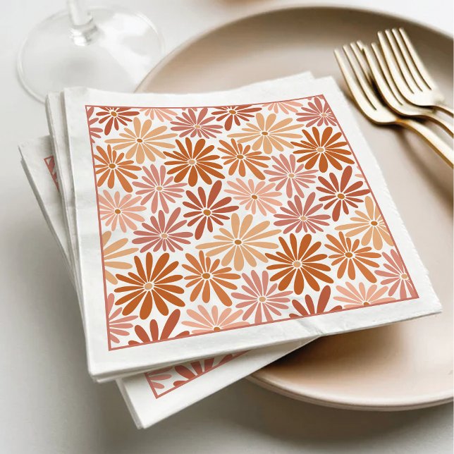 Serviette En Papier Baby shower Super orange et rose rétro (Créateur téléchargé)