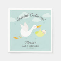 Baby shower superposé pour bébé jaune cigogne