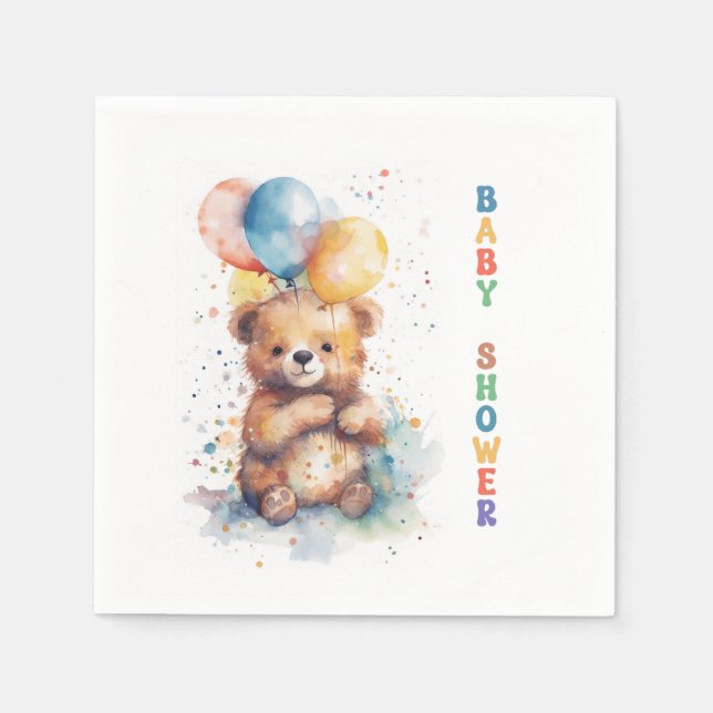 Serviette En Papier Baby shower Teddy Bear (Devant)