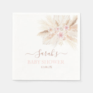 Serviette En Papier Baby shower Tropical rose vif serviettes