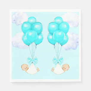 Serviette En Papier Baby shower Twin Boys