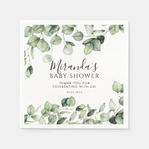 Serviette En Papier Baby shower verdoyant serviettes Eucalyptus Botani
