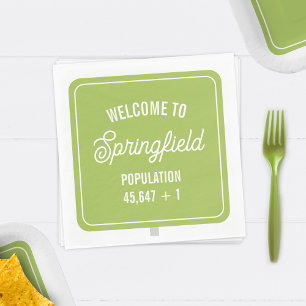 Serviette En Papier Baby shower vert de la population d'Affiches de bi