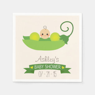 Serviette En Papier Baby shower vert de pois doux