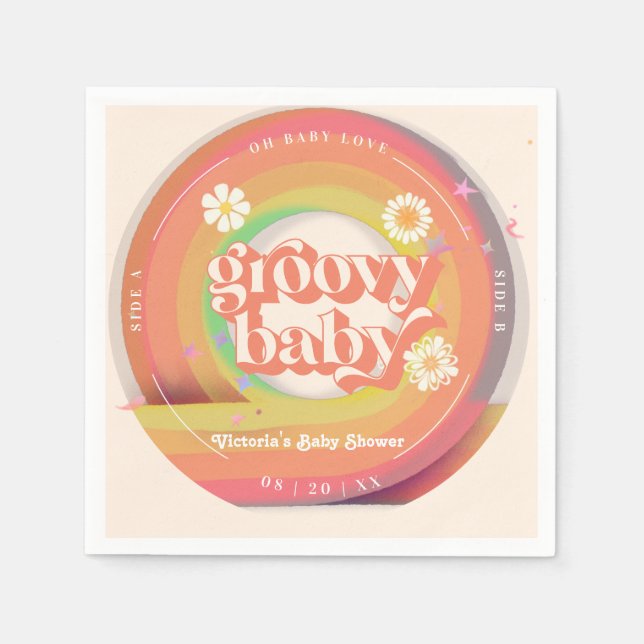 Serviette En Papier baby shower vinil Grovy (Devant)