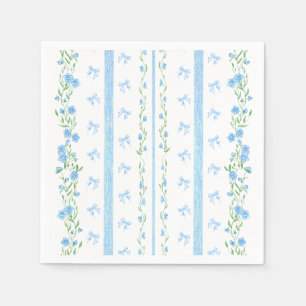 Serviette En Papier Baby shower vintage Cute Blue Bow Bow