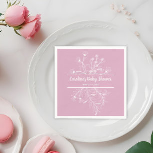 Serviette En Papier Baby shower Vintage rose
