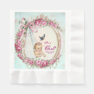 Serviette En Papier Baby-Shower Vintage Shabby