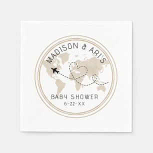 Serviette En Papier Baby shower Voyage aventure