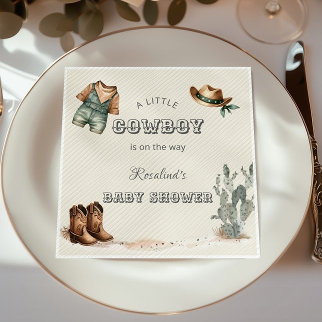 Serviette En Papier Baby shower Wild West Western Cowboy (Créateur téléchargé)