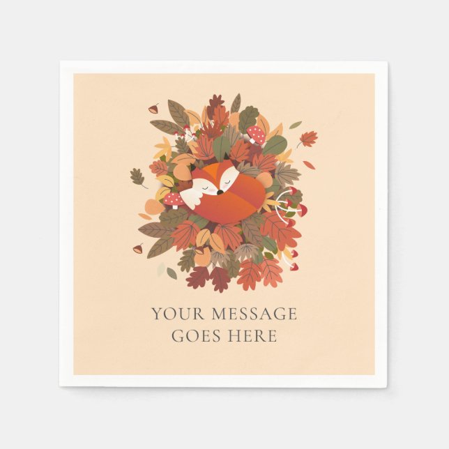 Serviette En Papier Baby shower Woodland Fox (Devant)