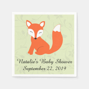 Serviette En Papier Baby shower Woodland Fox