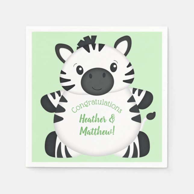 Serviette En Papier Baby shower Zebra (Devant)