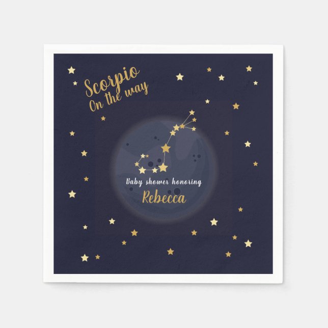 Serviette En Papier Baby shower zodiaque Scorpio (Devant)