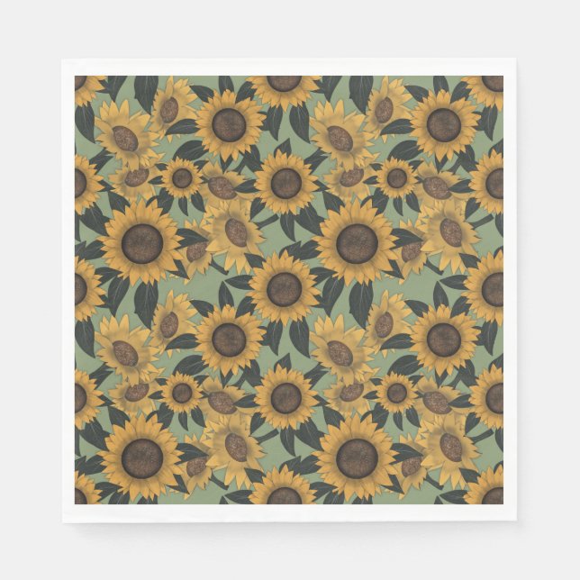 Serviette En Papier Baby showers Sunflower Bloom (Devant)