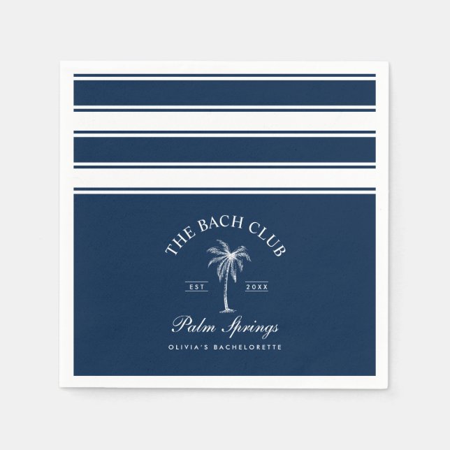 Serviette En Papier Bachelorette classique de la marine de plage (Devant)