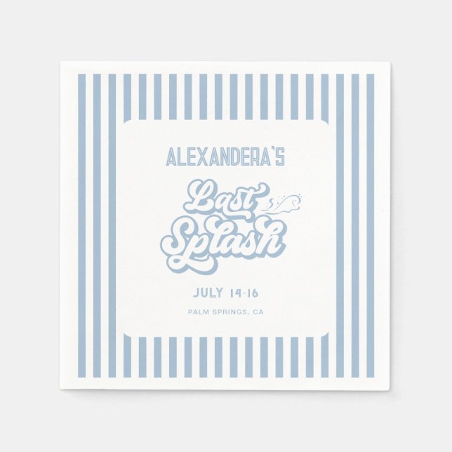 Serviette En Papier Bachelorette Dernier bleu (Devant)