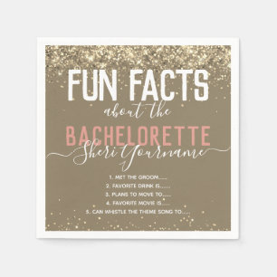 Serviette En Papier Bachelorette Fun Facts Gold Parties scintillant Gi