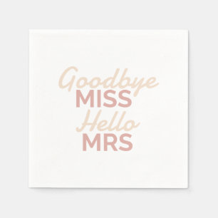 Serviette En Papier Bachelorette Party au revoir Mlle Bonjour Mme Brid