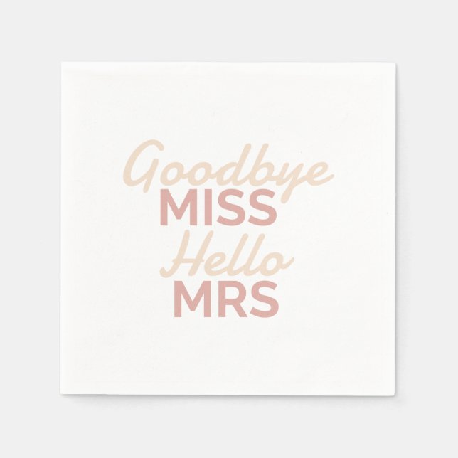 Serviette En Papier Bachelorette Party au revoir Mlle Bonjour Mme Brid (Devant)