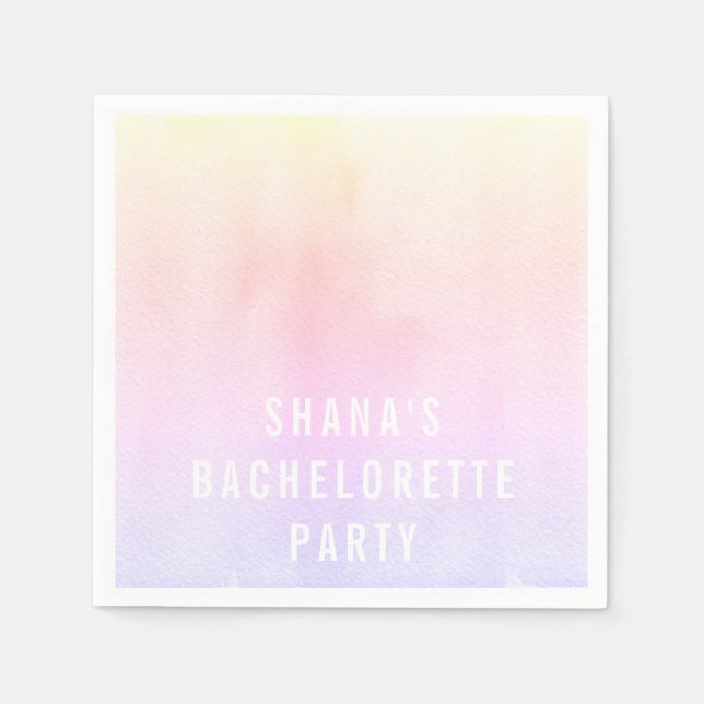 Serviette En Papier Bachelorette Party Cocktail Napkins Aquarelle (Devant)