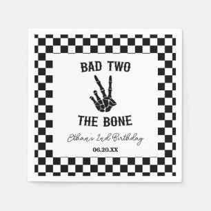 Serviette En Papier Bad Two The Bone Skeleton 2e fête d'anniversaire