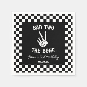Serviette En Papier Bad Two The Bone Skeleton 2e fête d'anniversaire