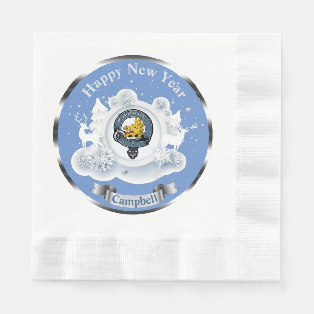 Serviette En Papier Badge de clan Campbell personnalisé hiver (Devant)