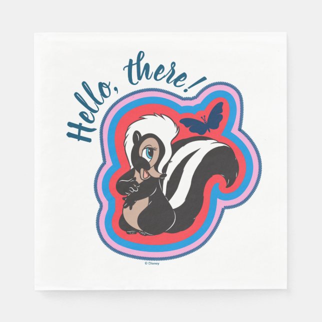 Serviette En Papier Badge de fleurs et papillons Bambi (Devant)