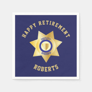 Serviette En Papier Badge de l'étoile d'or de la fête de retraite du s