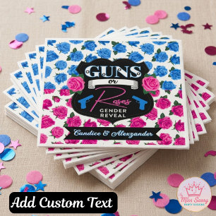 Serviette En Papier Badge de révélation de sexe Rose ou Pistolet Rose 