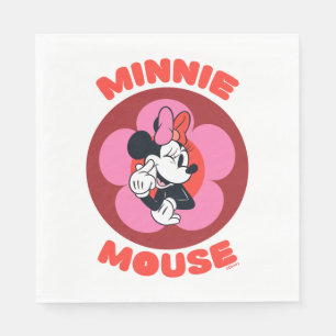 Serviette En Papier Badge Rétro Minnie Mouse Classique