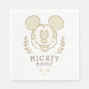 Serviette En Papier Badge Sportif Mickey Mouse Pastel