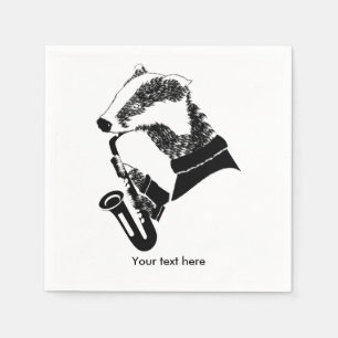 Serviette En Papier Badger jouant un saxophone