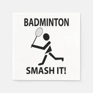 Serviette En Papier Badminton Smash It Sports Player Badminton Party