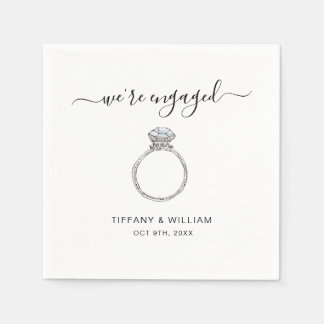 Serviette En Papier Bague élégante en argent engagée pour la fête de f