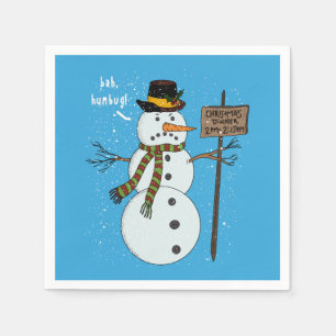 Serviette En Papier Bah Humbug Grumpy Christmas Snowman Introduire