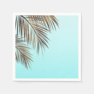 Serviette En Papier Bahama Breeze Cuivre Palm Aqua Mariage bleu mer